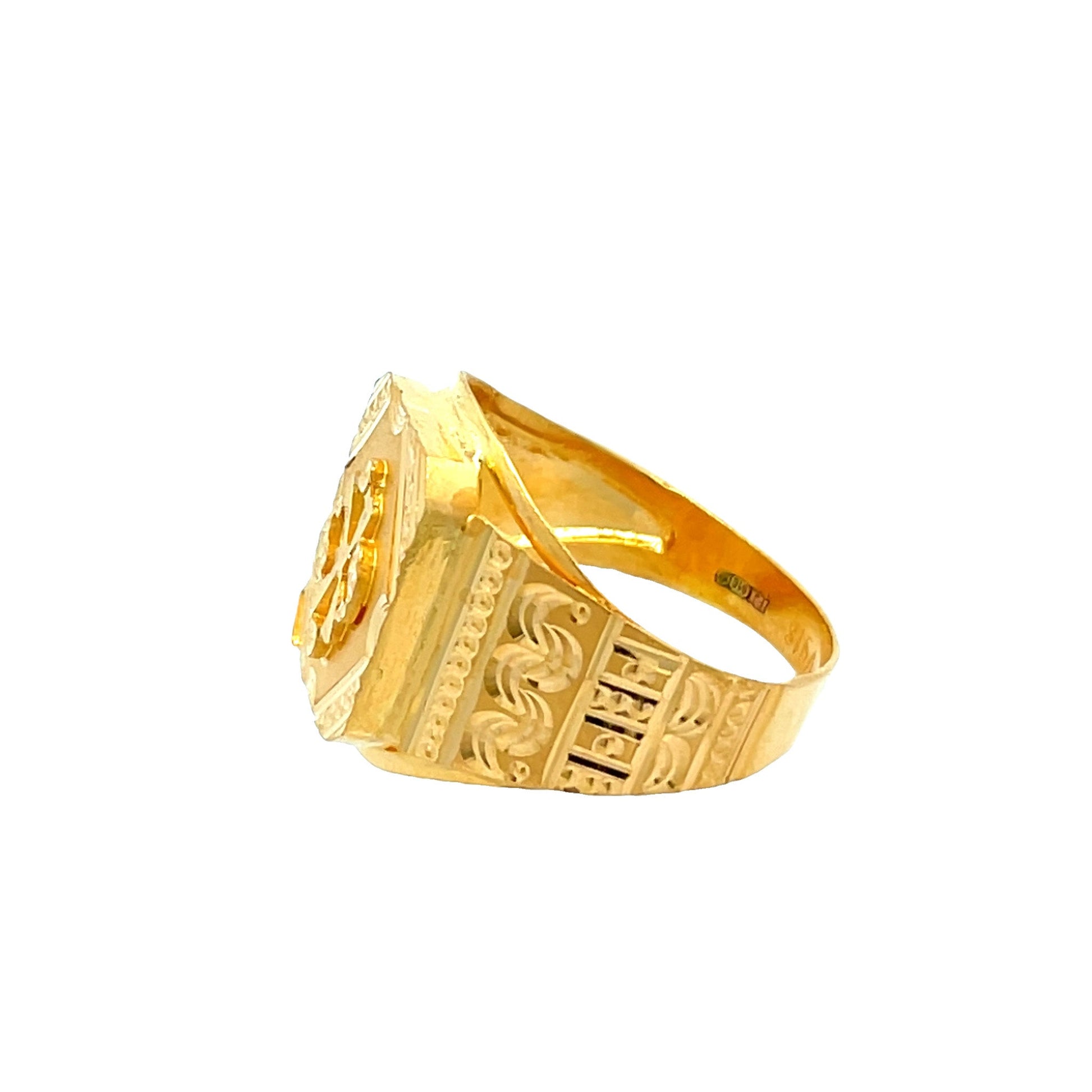 22ct Yellow Gold Fancy Signet Ring PZ325-RN40 - FJewellery