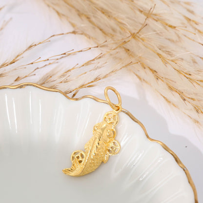 22ct Yellow Gold Fish Design Pendant BF1224-PD10 - FJewellery