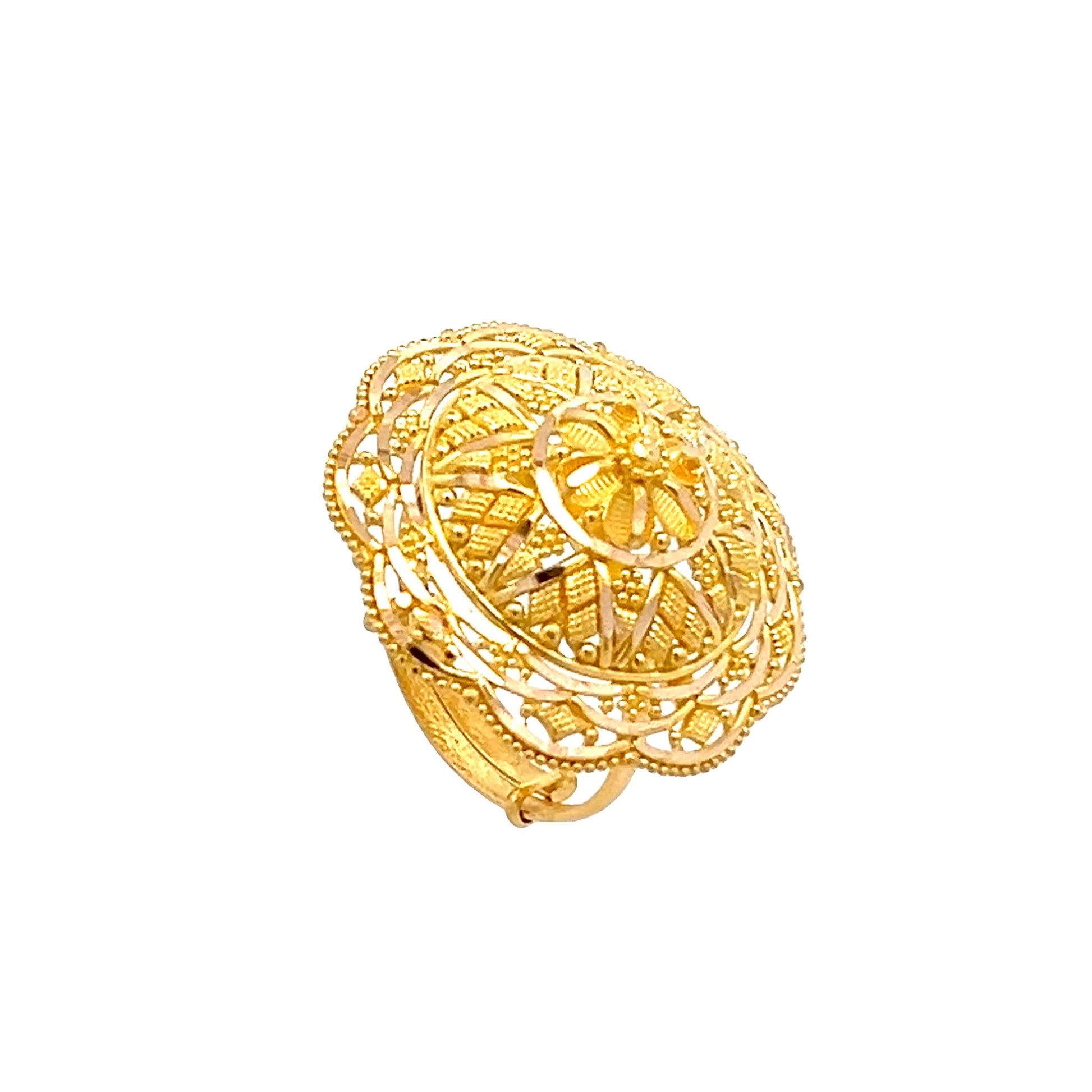 22ct Yellow Gold Flourish Ring PZ325 - RN37 - FJewellery