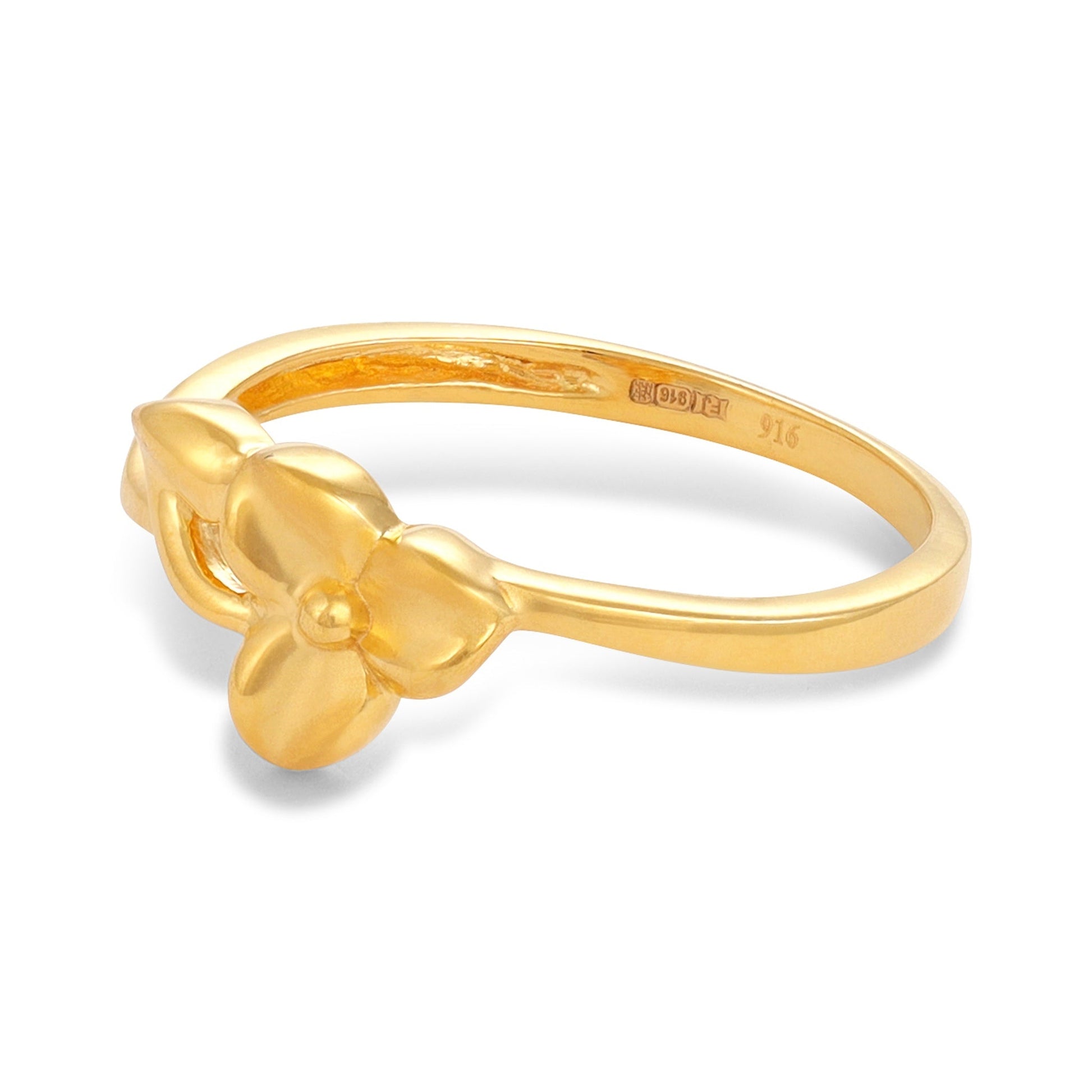 22ct Yellow Gold Flower Detail Ring BF1224-RN121 - FJewellery