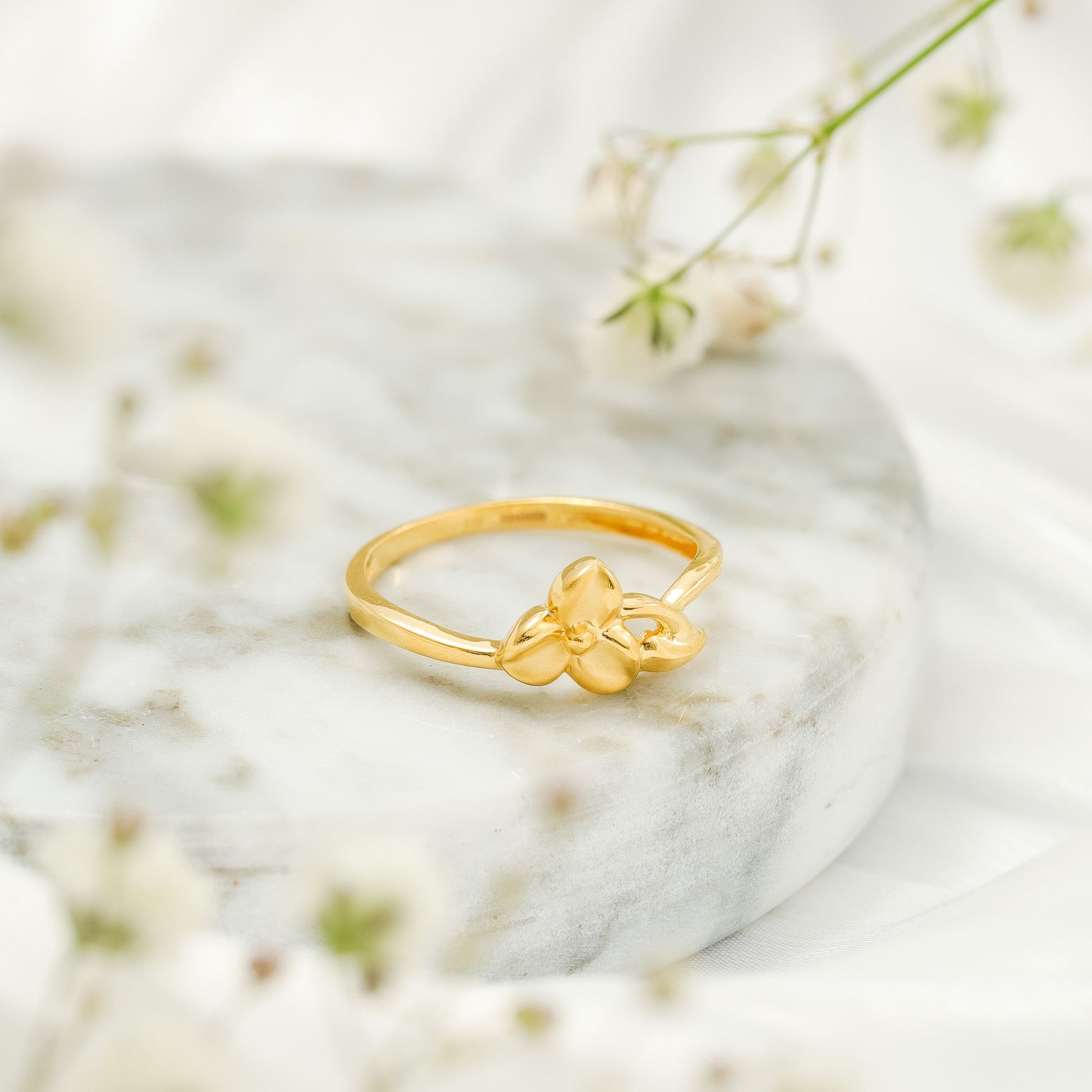 22ct Yellow Gold Flower Detail Ring BF1224 - RN121 - FJewellery