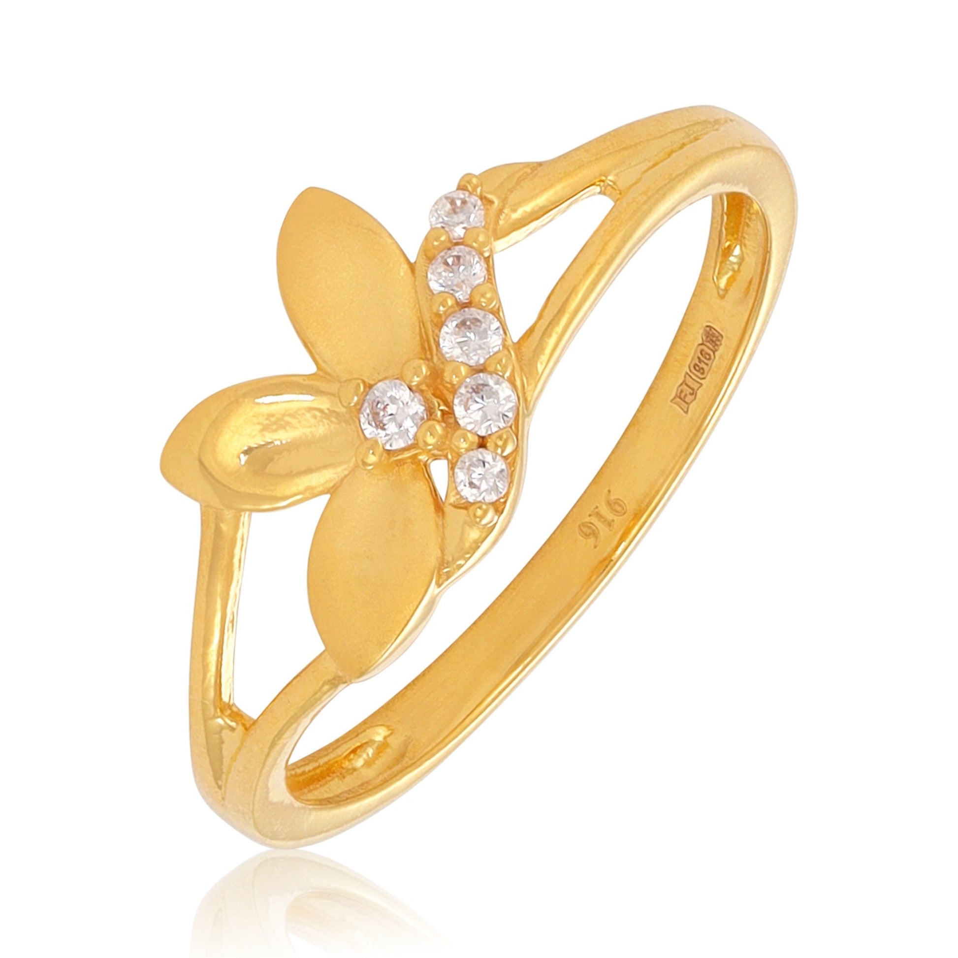 22ct Yellow Gold Flower Detail Ring BF1224 - RN140 - FJewellery