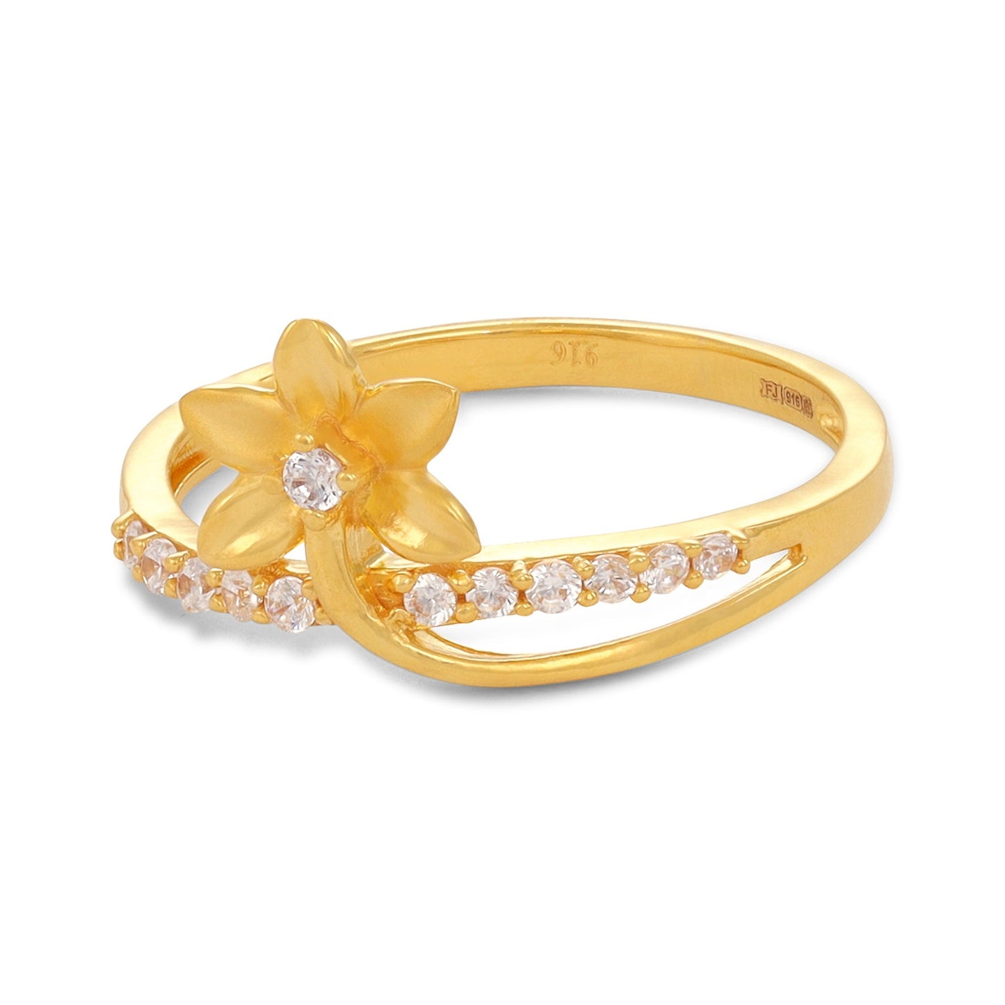 22ct Yellow Gold Flower Ring BF1224-RN139 - FJewellery