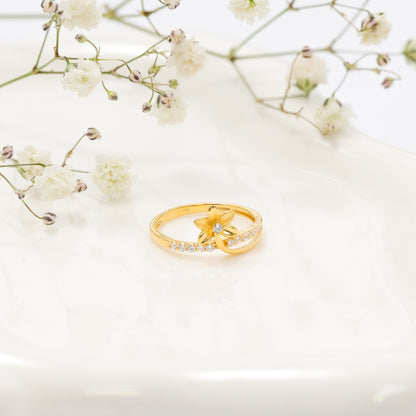 22ct Yellow Gold Flower Ring BF1224-RN139 - FJewellery