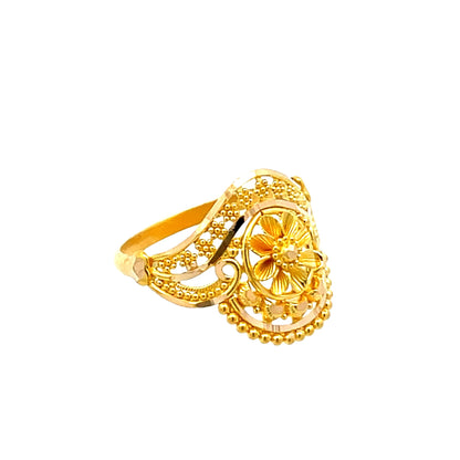 22ct Yellow Gold Flower Ring PZ325 - RN102 - FJewellery