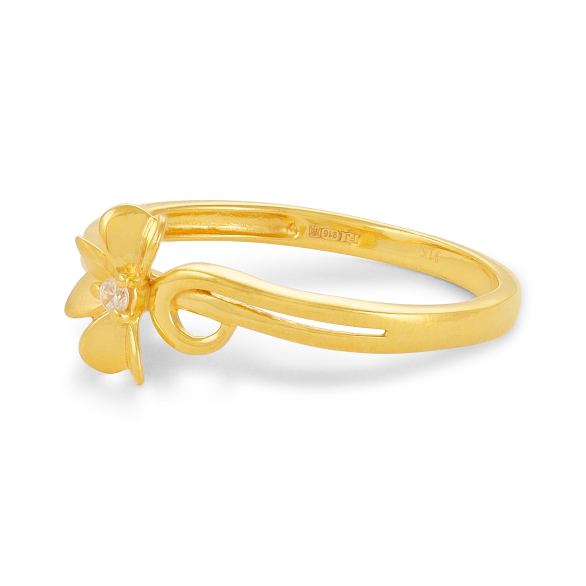22ct Yellow Gold Flower Unique Gold BF1224 - RN72 - FJewellery