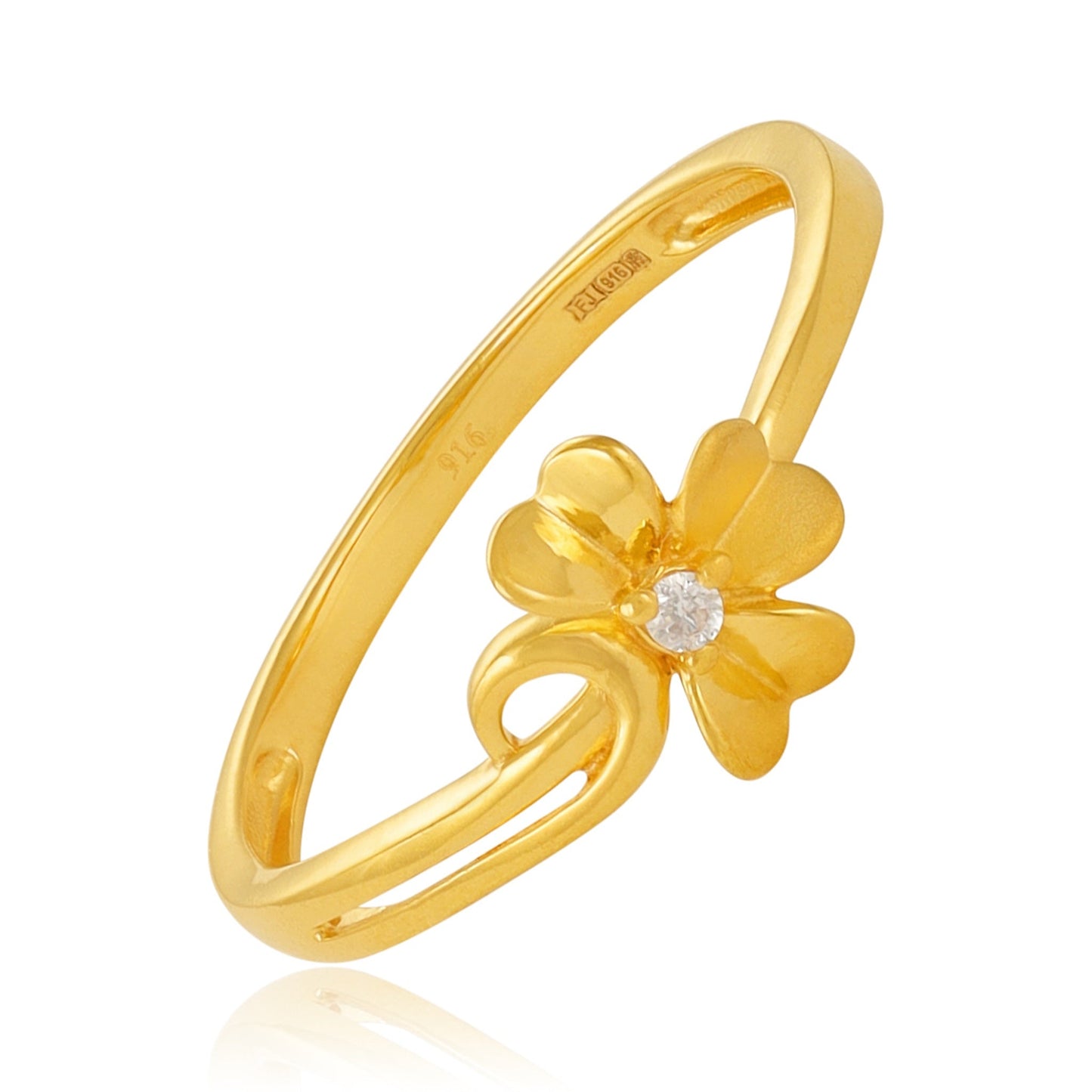 22ct Yellow Gold Flower Unique Gold BF1224 - RN72 - FJewellery