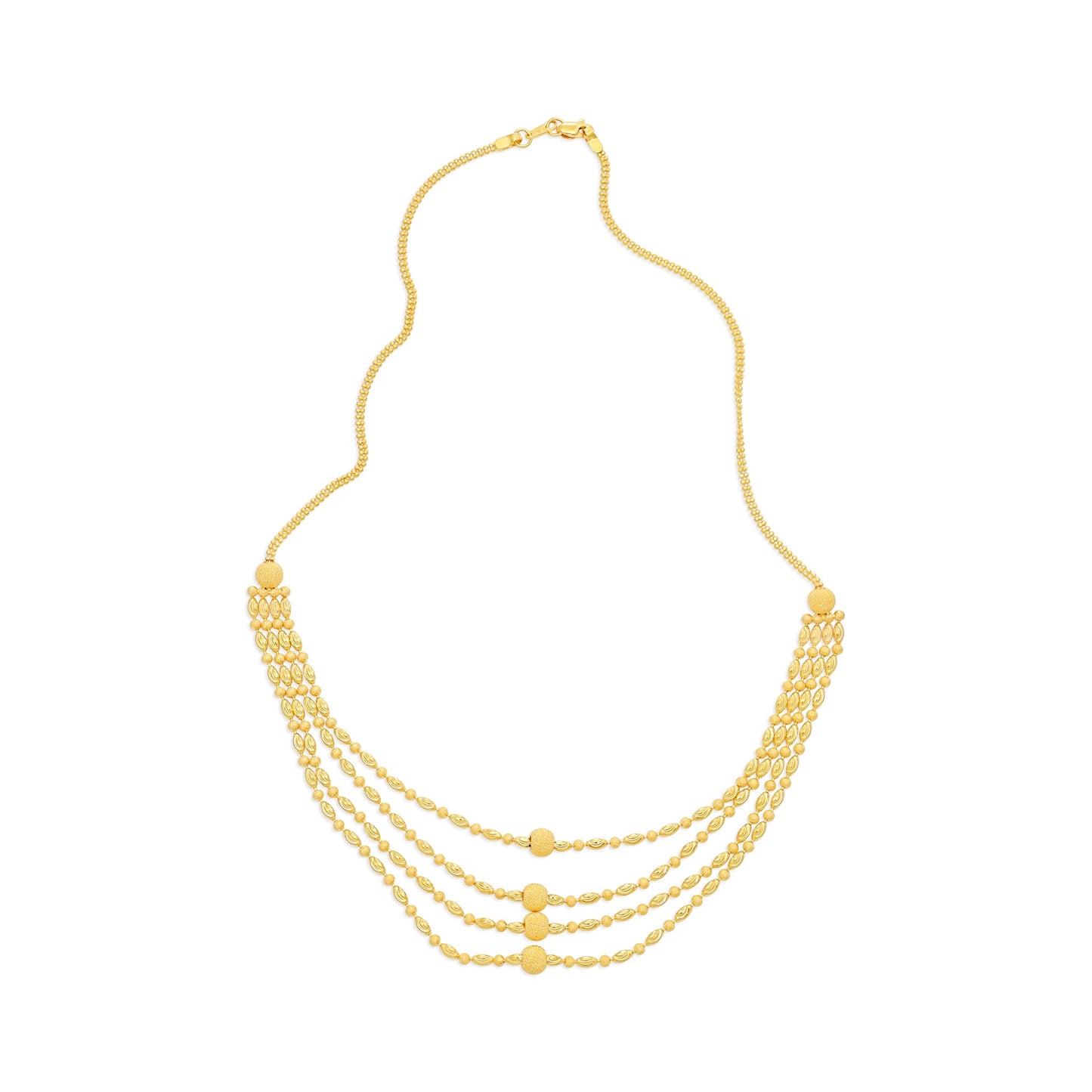 22ct Yellow Gold Four Layer Bead Style Necklace BF1224 - NK21 - FJewellery