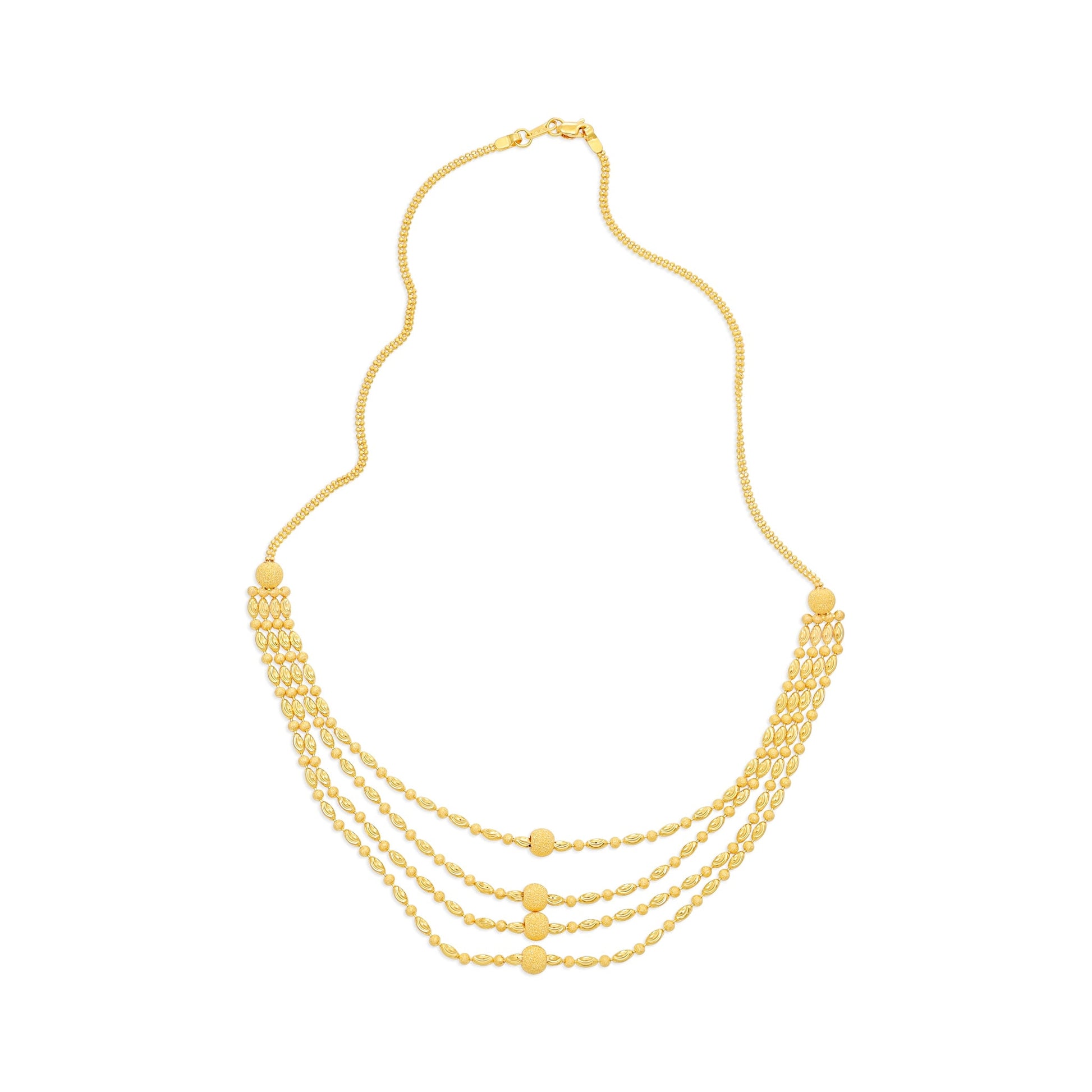 22ct Yellow Gold Four Layer Bead Style Necklace BF1224 - NK21 - FJewellery