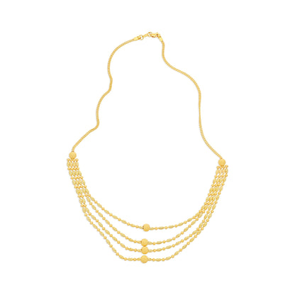 22ct Yellow Gold Four Layer Bead Style Necklace BF1224 - NK21 - FJewellery