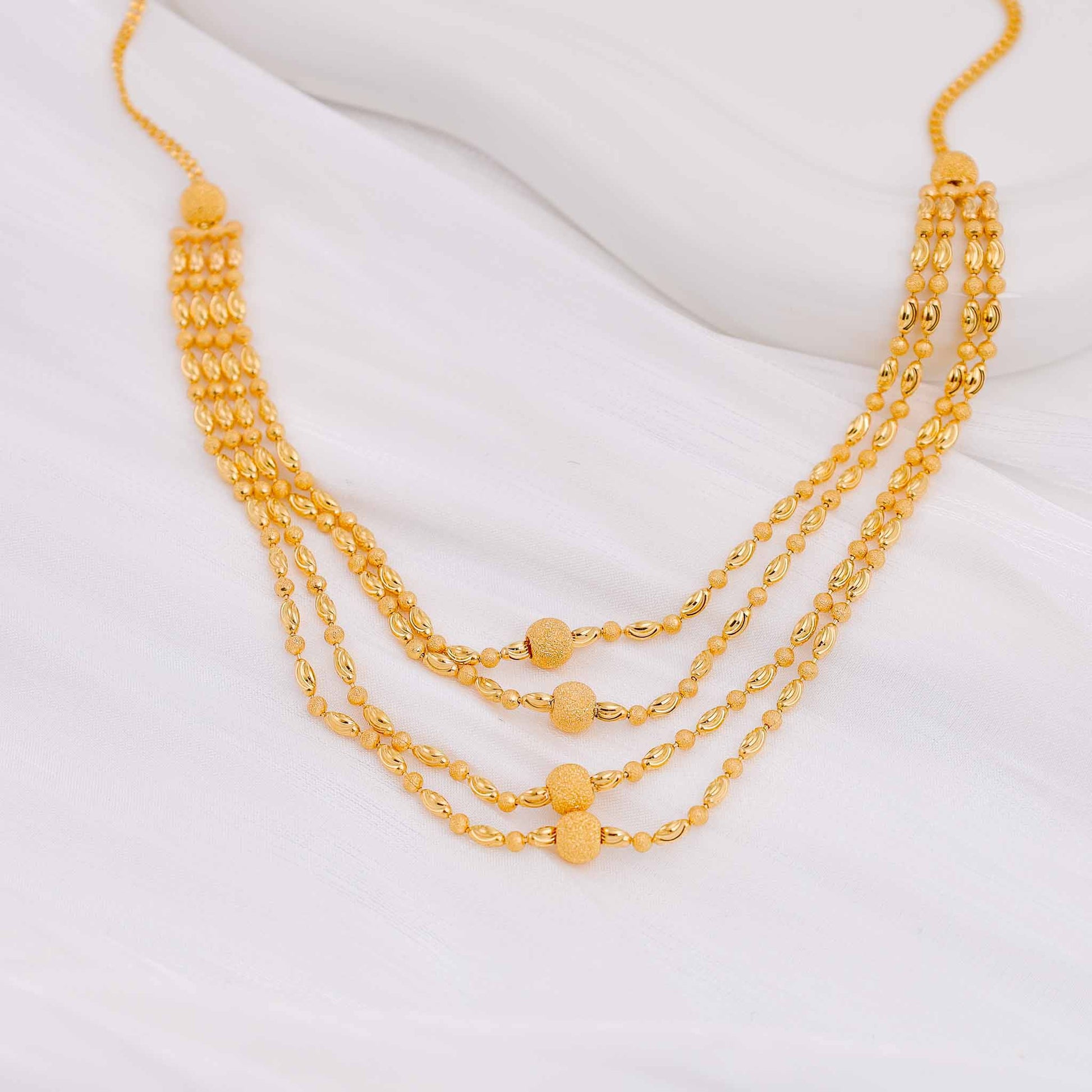 22ct Yellow Gold Four Layer Bead Style Necklace BF1224 - NK21 - FJewellery
