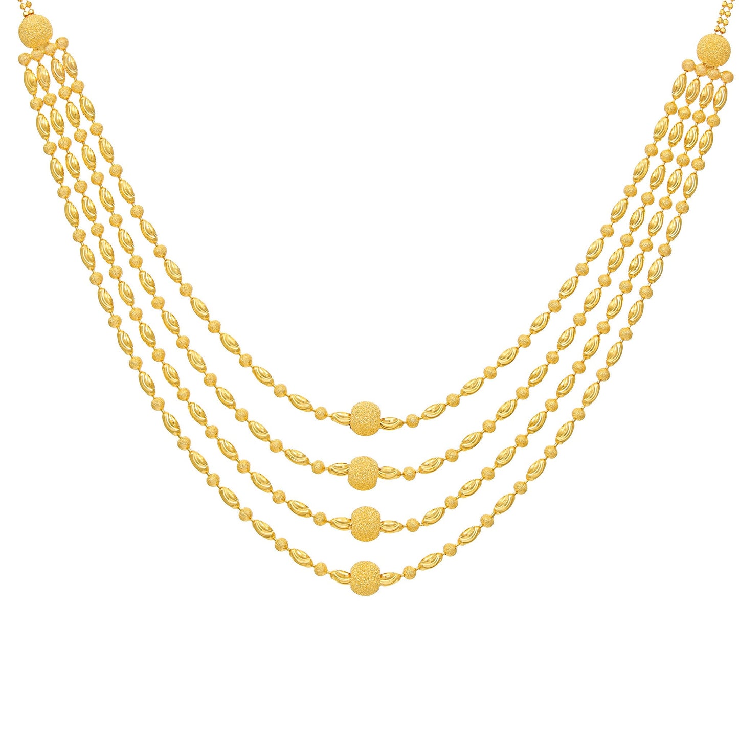 22ct Yellow Gold Four Layer Bead Style Necklace BF1224 - NK21 - FJewellery