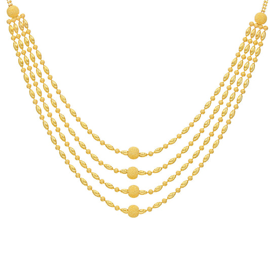22ct Yellow Gold Four Layer Bead Style Necklace BF1224 - NK22 - FJewellery