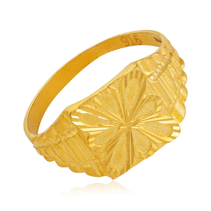 22ct Yellow Gold Geometric Floral Ring BF1224-RN46 - FJewellery