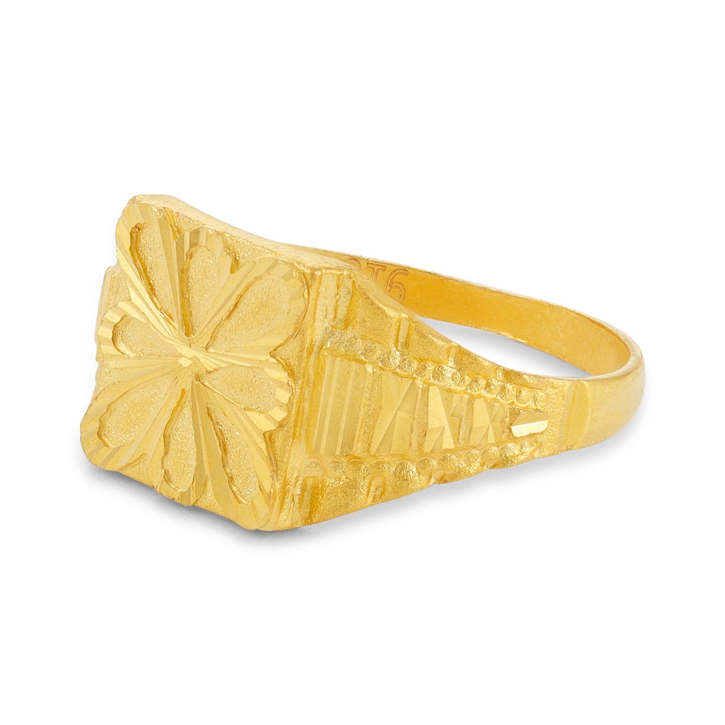 22ct Yellow Gold Geometric Floral Ring BF1224-RN46 - FJewellery