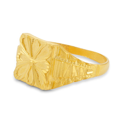 22ct Yellow Gold Geometric Floral Ring BF1224-RN46 - FJewellery
