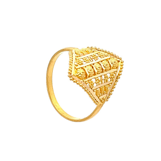 22ct Yellow Gold Geometric Kite Ring PZ325-RN27 - FJewellery