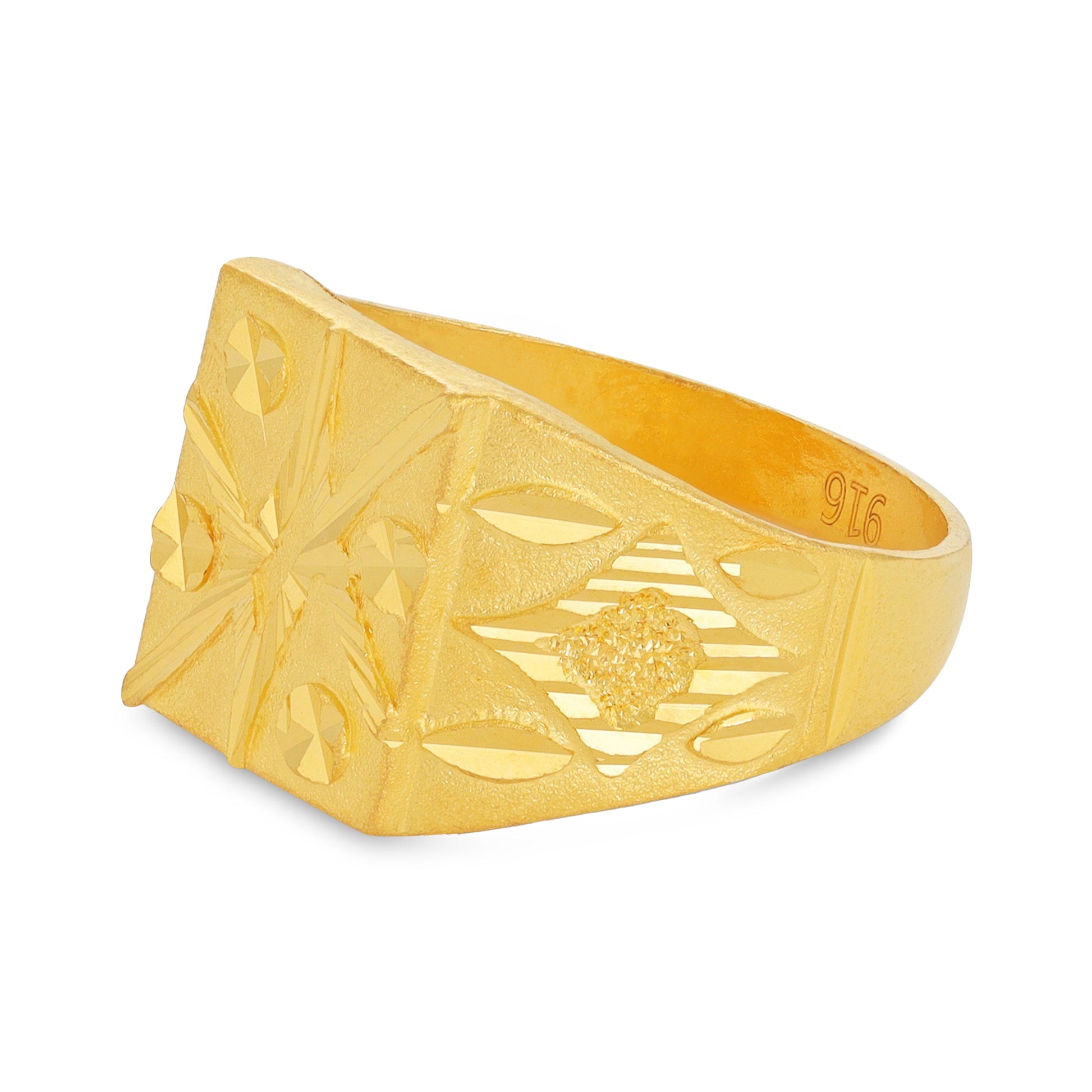 22ct Yellow Gold Geometric Ring BF1224-RN40 - FJewellery