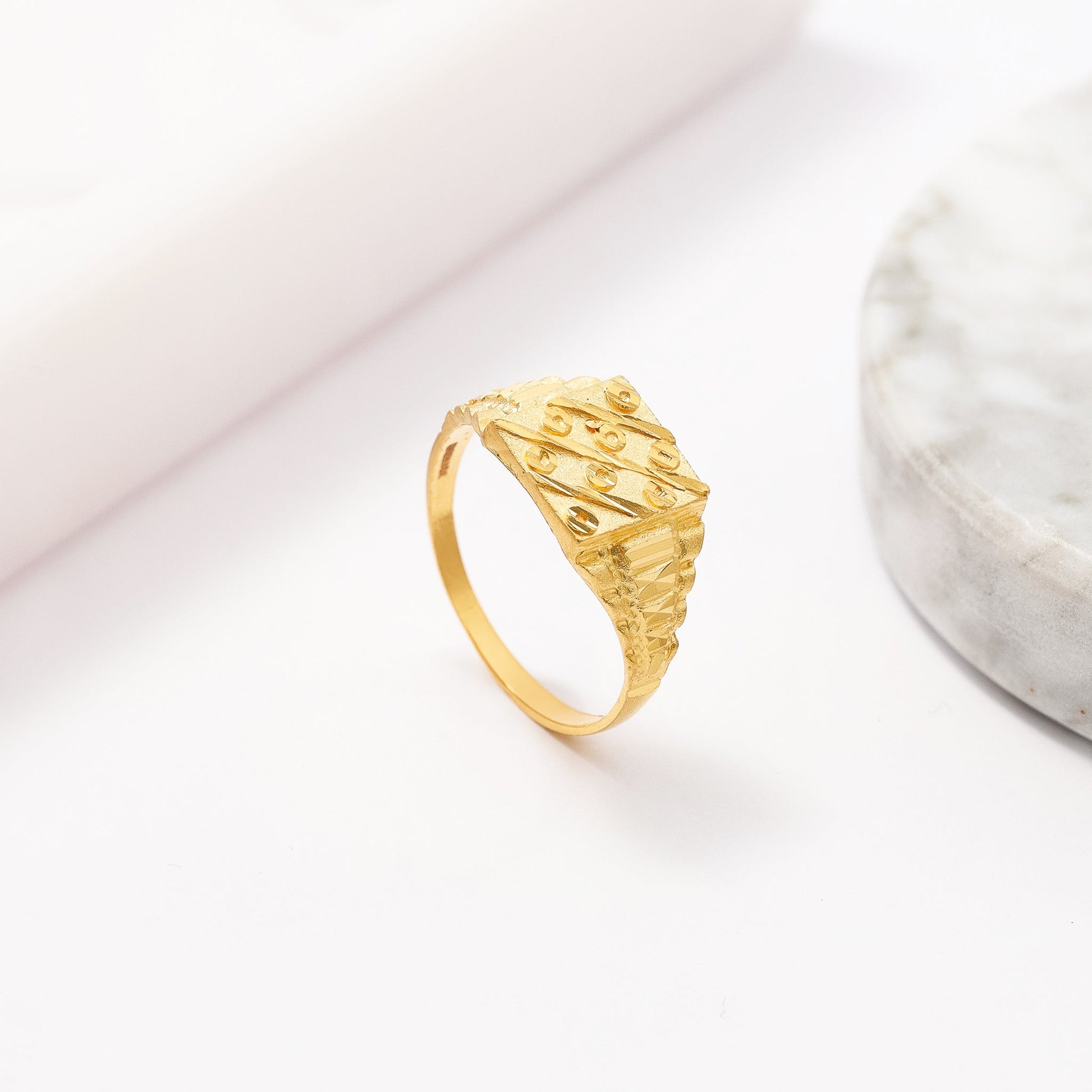 22ct Yellow Gold Geometric Ring BF1224-RN44 - FJewellery