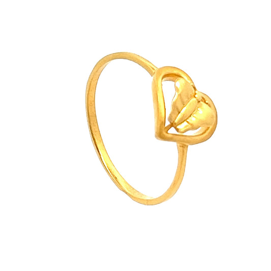 22ct Yellow Gold Heart Butterfly Ring PZ325 - RN115 - FJewellery