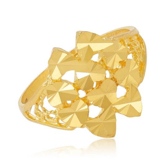 22ct Yellow Gold Heart Design Unique Ring BF1224-RN53 - FJewellery