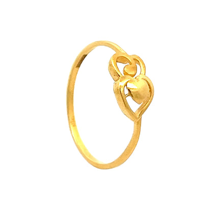 22ct Yellow Gold Heart Petal Ring PZ325 - RN116 - FJewellery