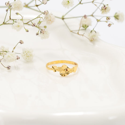 22ct Yellow Gold Heart Unique Design Ring BF1224-RN68 - FJewellery