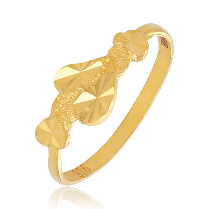 22ct Yellow Gold Heart Unique Design Ring BF1224-RN68 - FJewellery