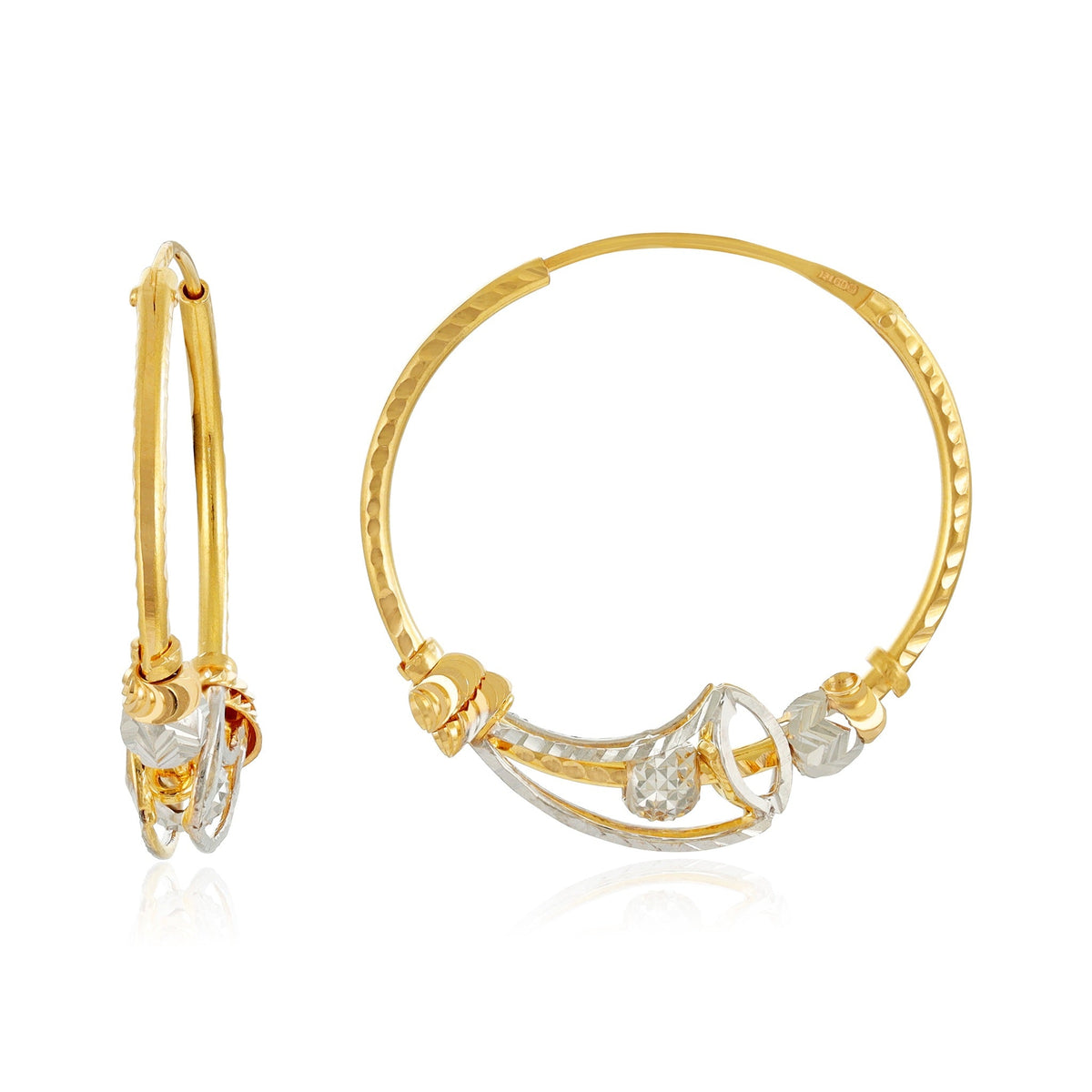 22ct Yellow Gold Hoop Earrings BF1224-ER12 - FJewellery