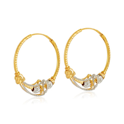 22ct Yellow Gold Hoop Earrings BF1224-ER12 - FJewellery