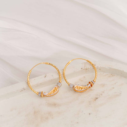 22ct Yellow Gold Hoop Earrings BF1224-ER13 - FJewellery