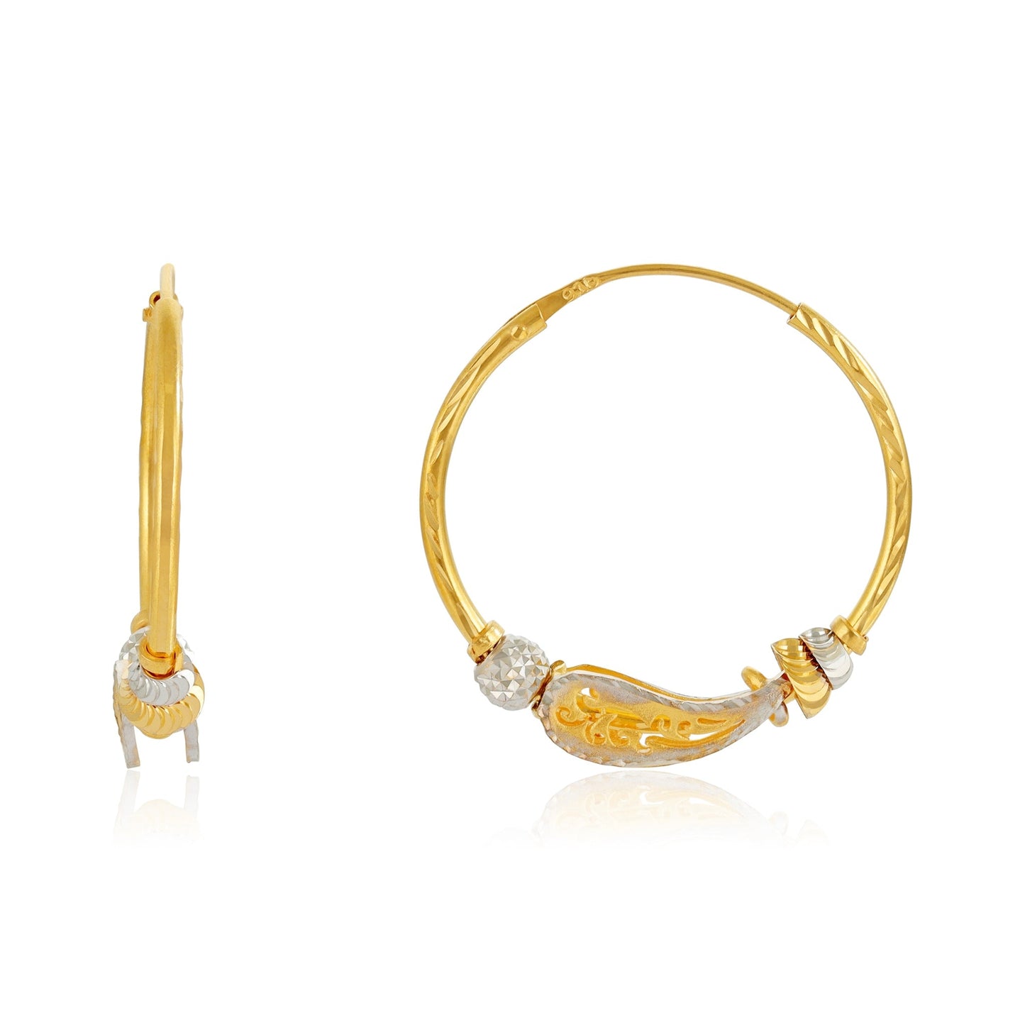 22ct Yellow Gold Hoop Earrings BF1224 - ER13 - FJewellery