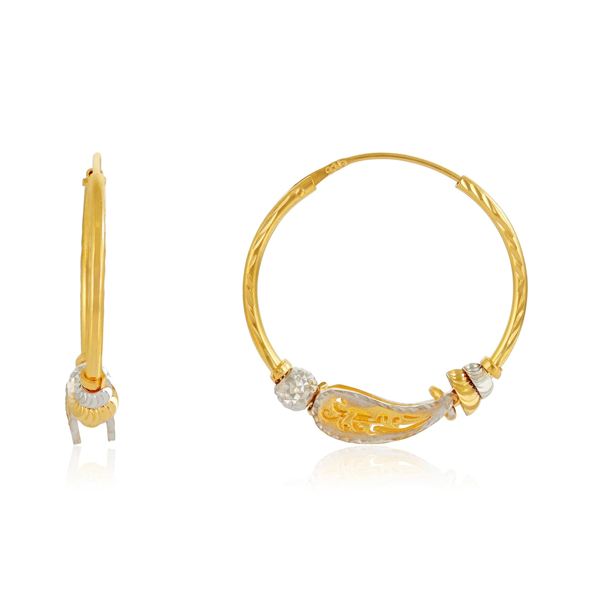 22ct Yellow Gold Hoop Earrings BF1224 - ER13 - FJewellery
