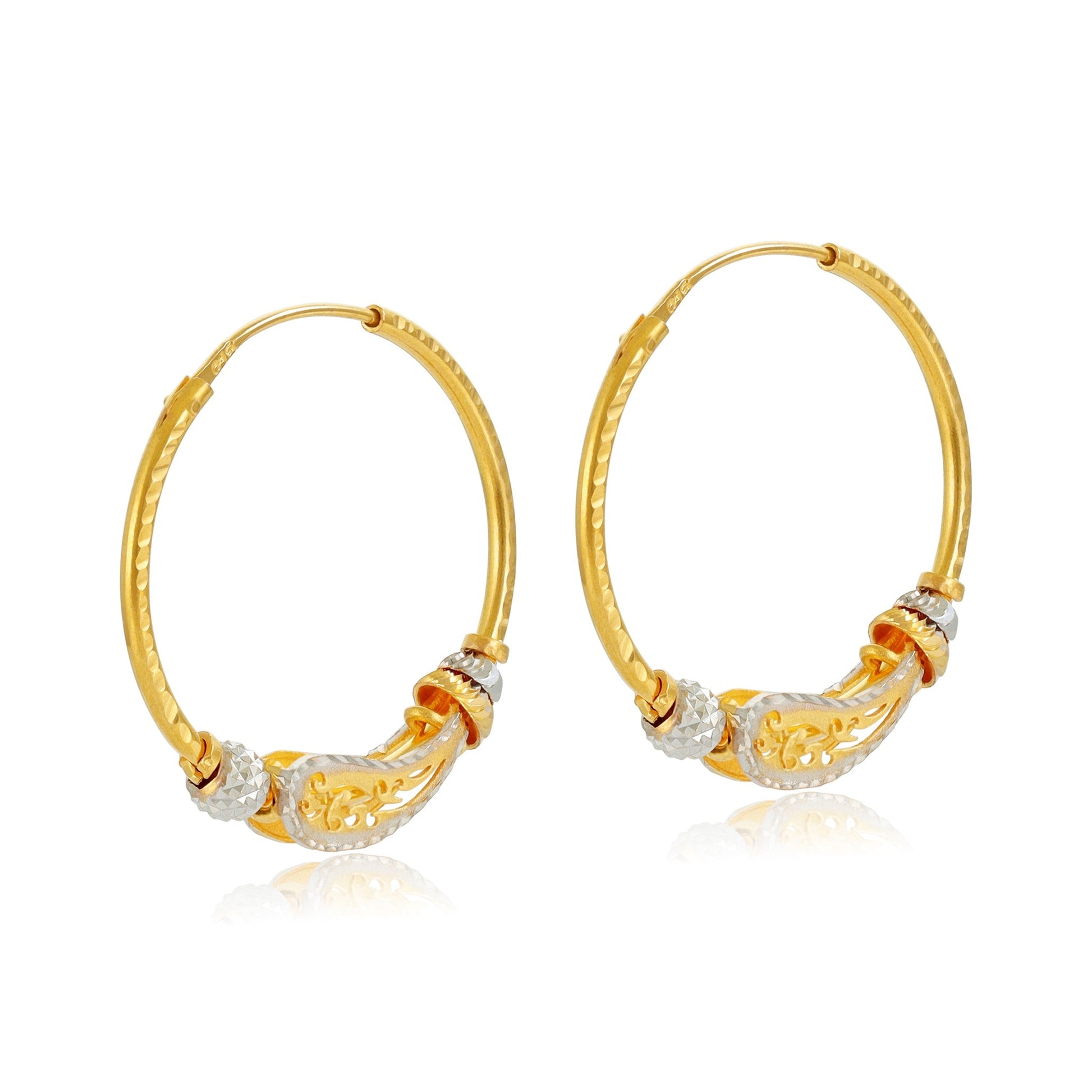 22ct Yellow Gold Hoop Earrings BF1224-ER14 - FJewellery