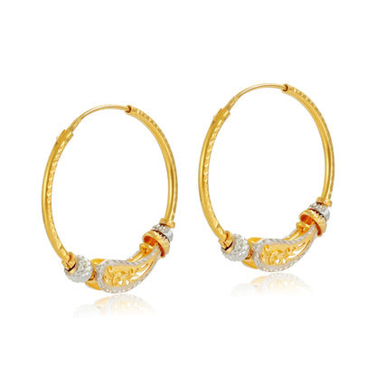 22ct Yellow Gold Hoop Earrings BF1224 - ER14 - FJewellery