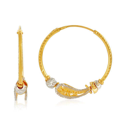 22ct Yellow Gold Hoop Earrings BF1224-ER14 - FJewellery