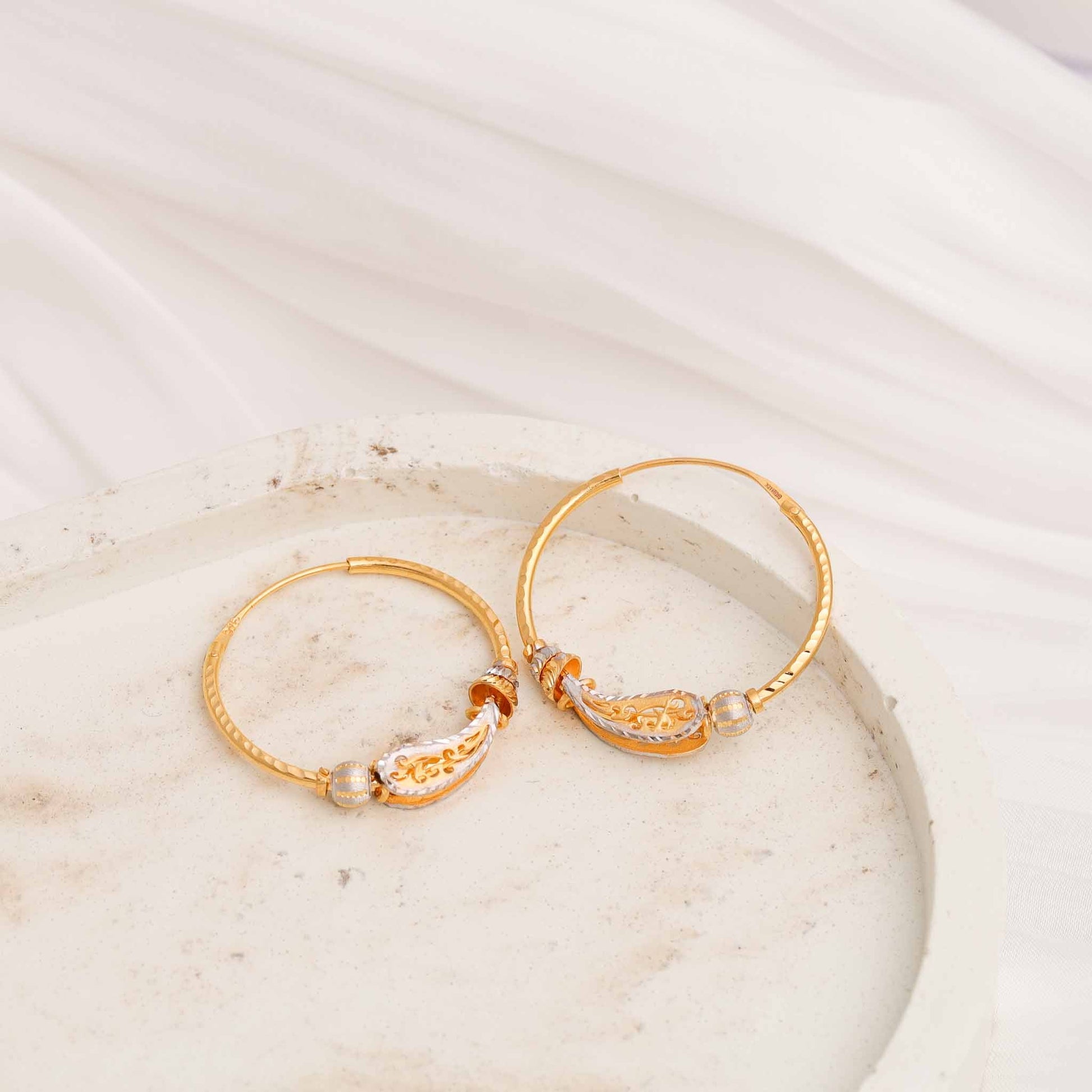 22ct Yellow Gold Hoop Earrings BF1224 - ER15 - FJewellery