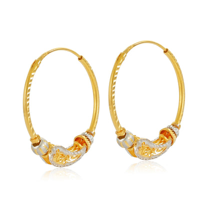 22ct Yellow Gold Hoop Earrings BF1224-ER15 - FJewellery