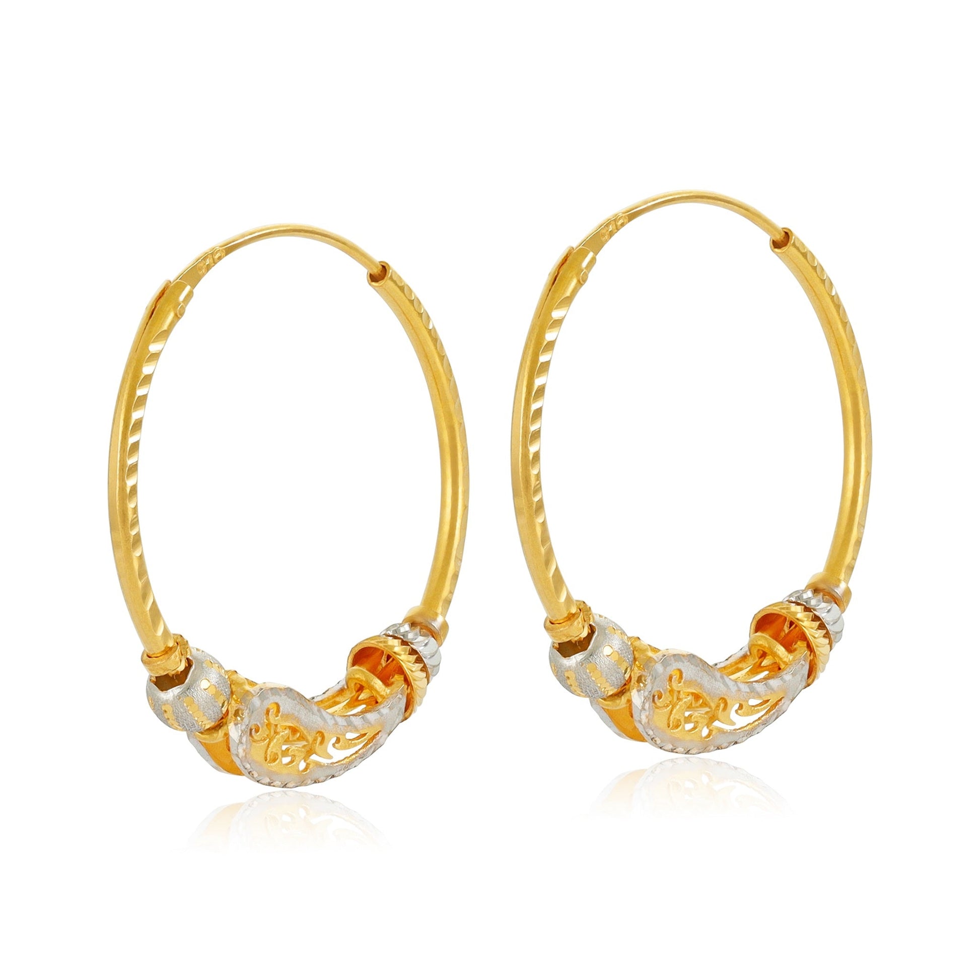 22ct Yellow Gold Hoop Earrings BF1224 - ER15 - FJewellery