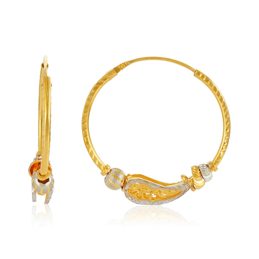 22ct Yellow Gold Hoop Earrings BF1224-ER15 - FJewellery