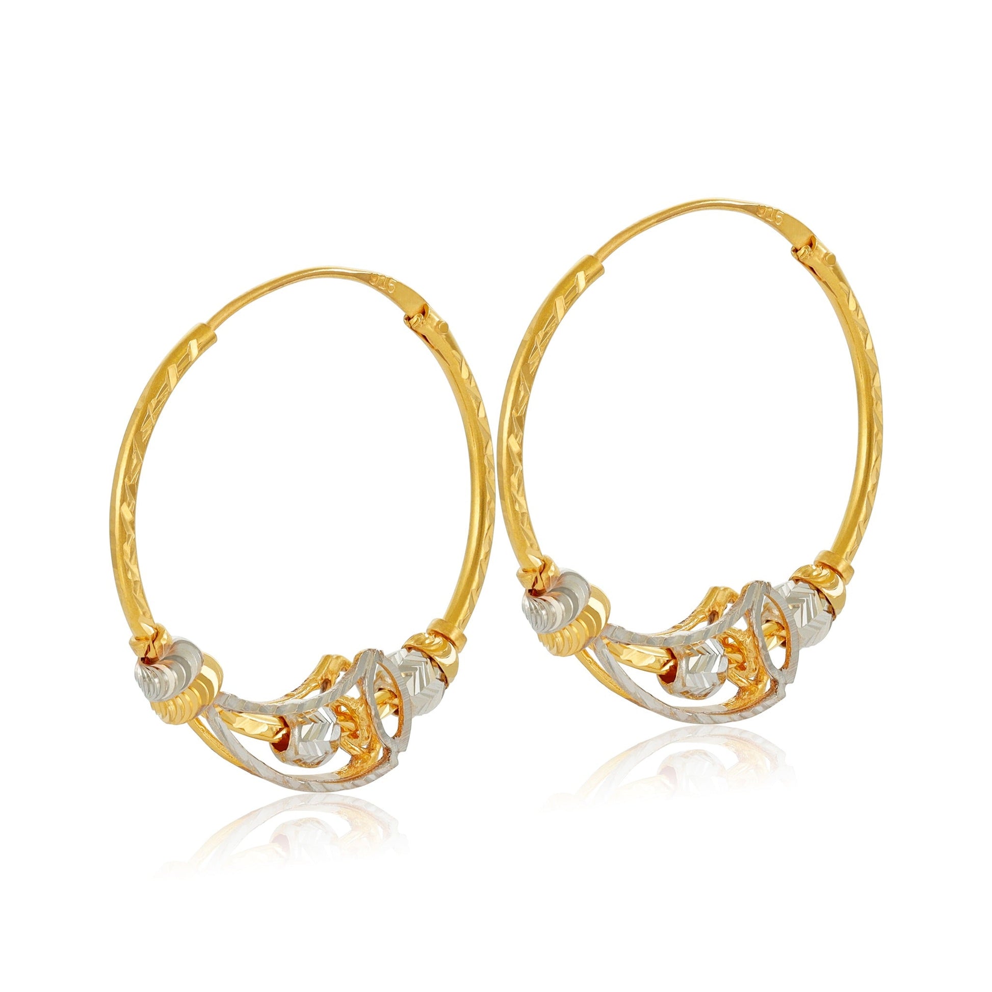 22ct Yellow Gold Hoop Earrings BF1224 - ER17 - FJewellery