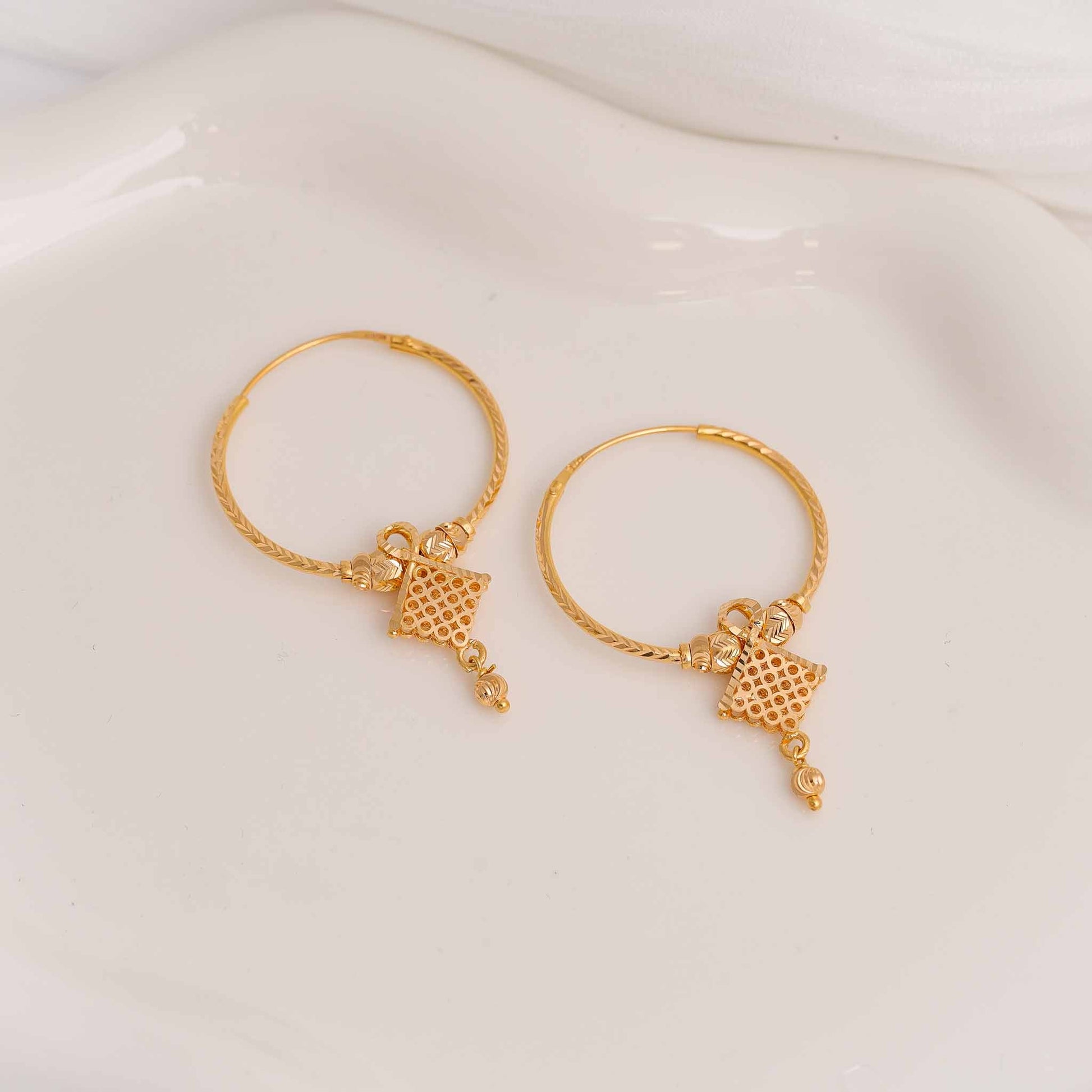 22ct Yellow Gold Hoop Earrings BF1224-ER21 - FJewellery