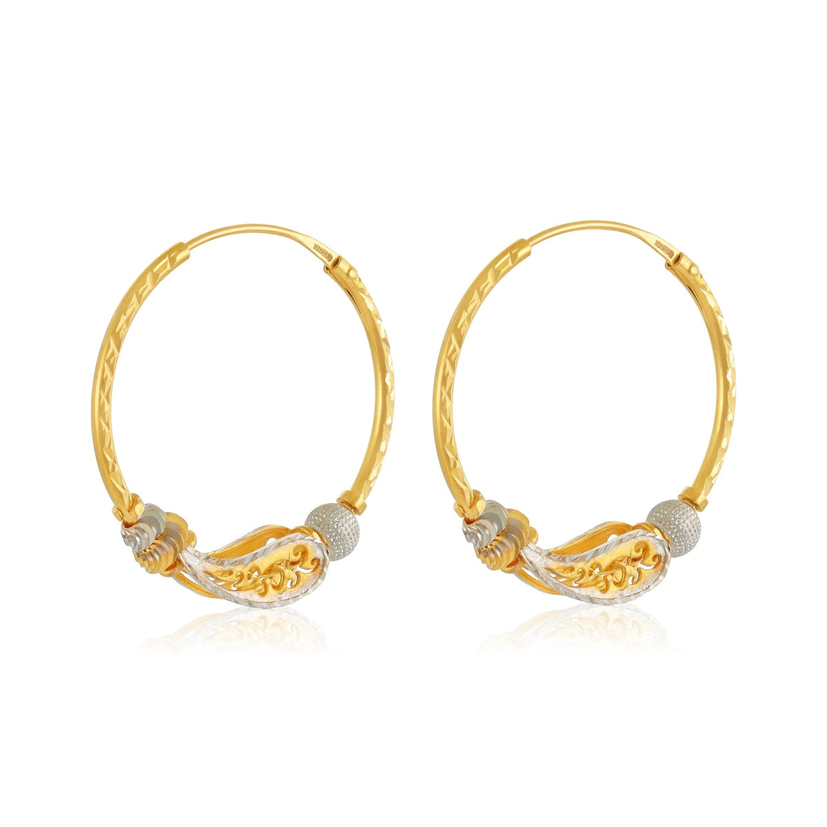 22ct Yellow Gold Hoop Earrings BF1224-ER22 - FJewellery