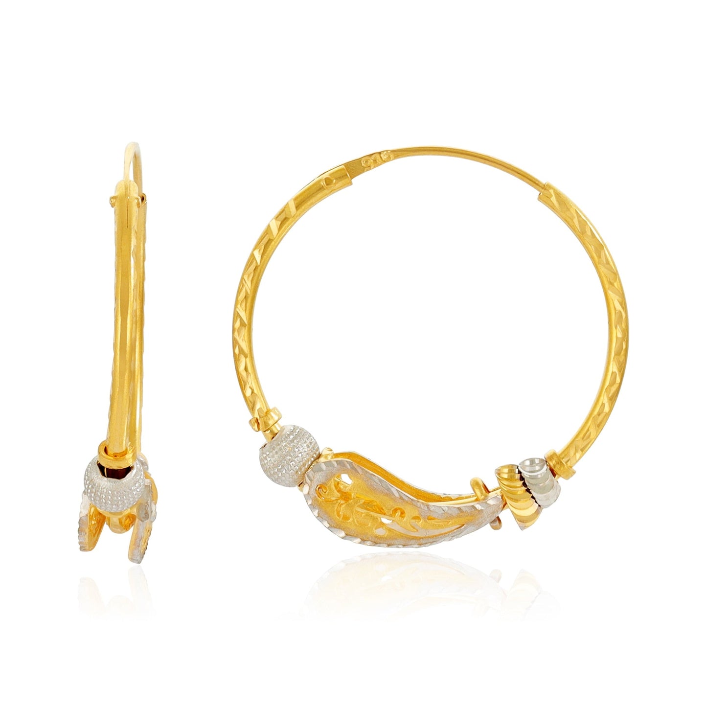 22ct Yellow Gold Hoop Earrings BF1224 - ER22 - FJewellery