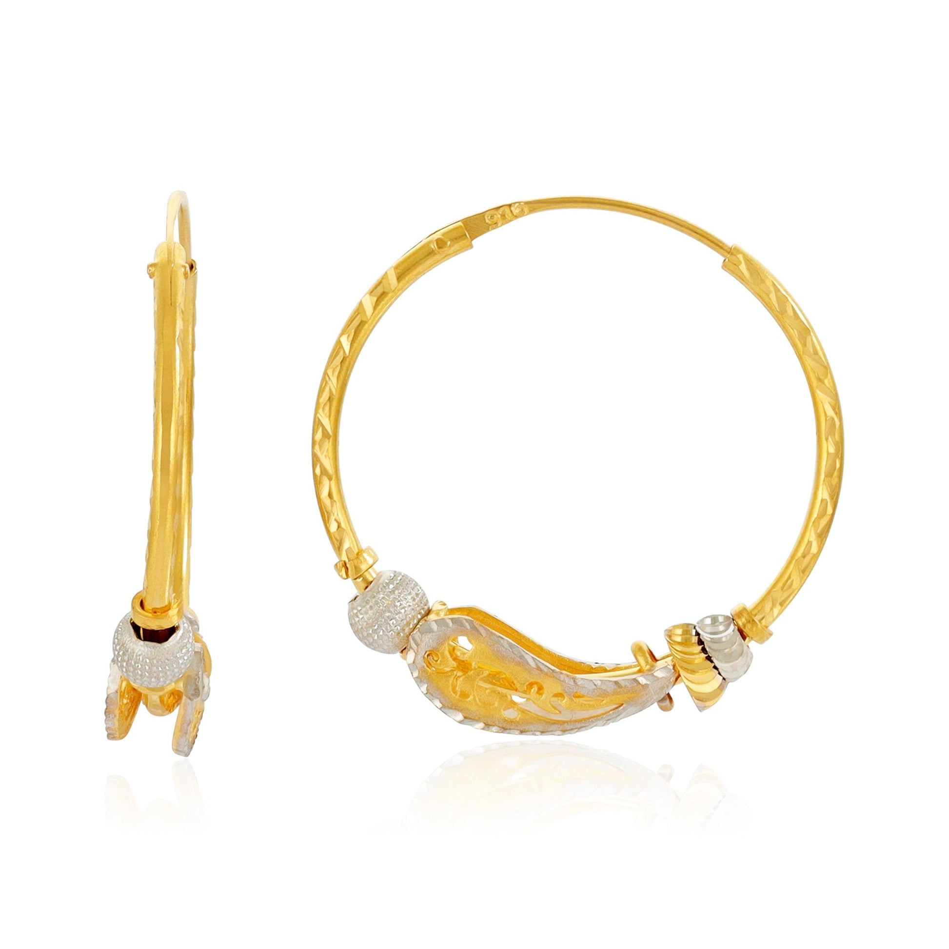 22ct Yellow Gold Hoop Earrings BF1224 - ER22 - FJewellery