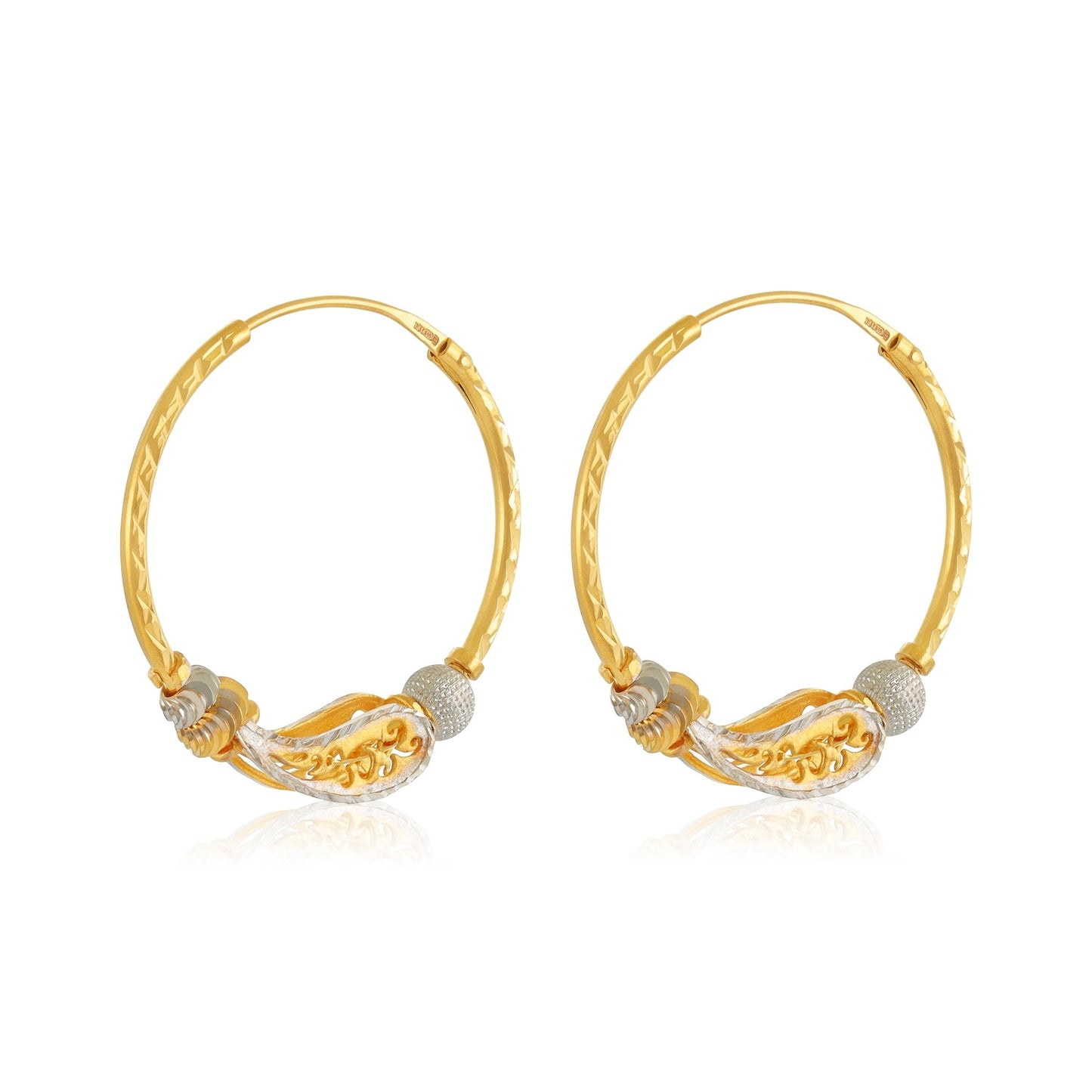 22ct Yellow Gold Hoop Earrings BF1224 - ER22 - FJewellery