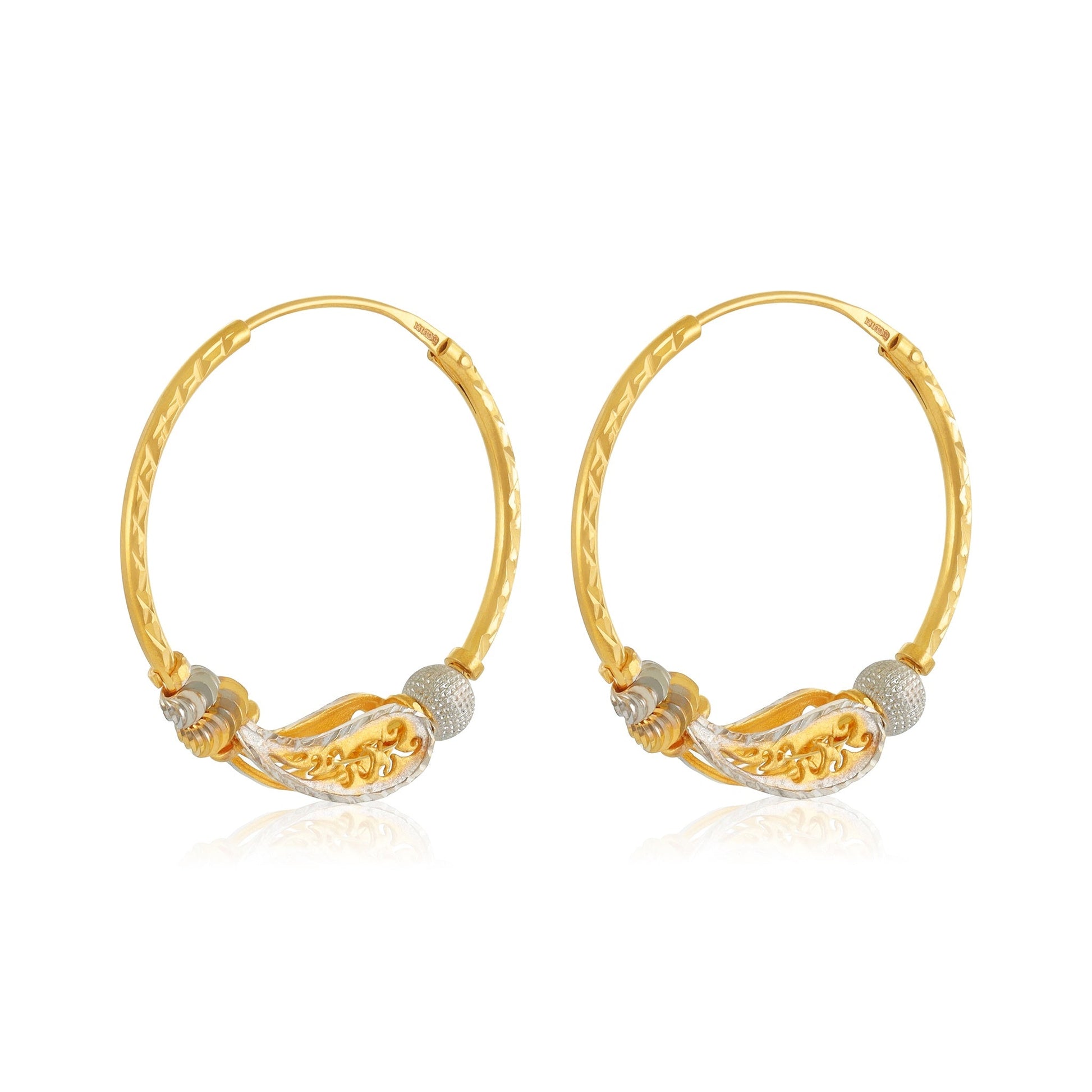 22ct Yellow Gold Hoop Earrings BF1224 - ER22 - FJewellery