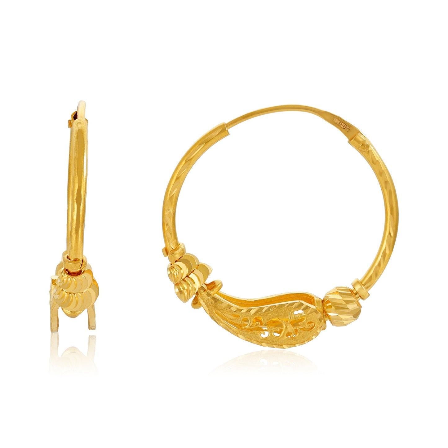 22ct Yellow Gold Hoop Earrings BF1224 - ER24 - FJewellery