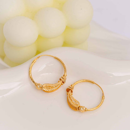 22ct Yellow Gold Hoop Earrings BF1224-ER24 - FJewellery