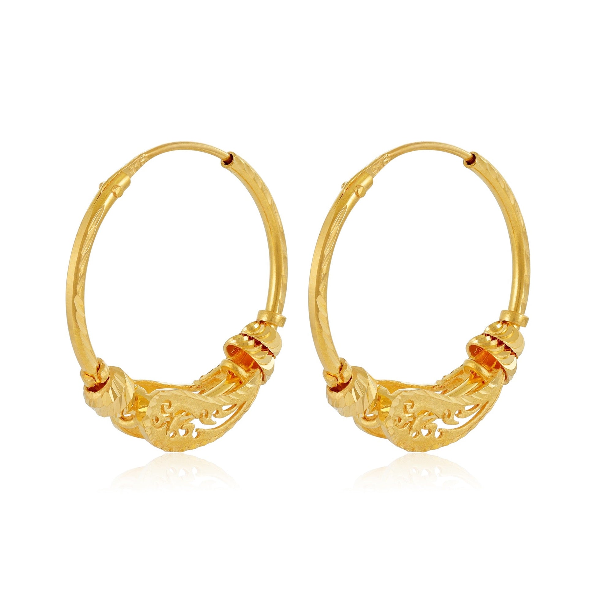 22ct Yellow Gold Hoop Earrings BF1224 - ER24 - FJewellery